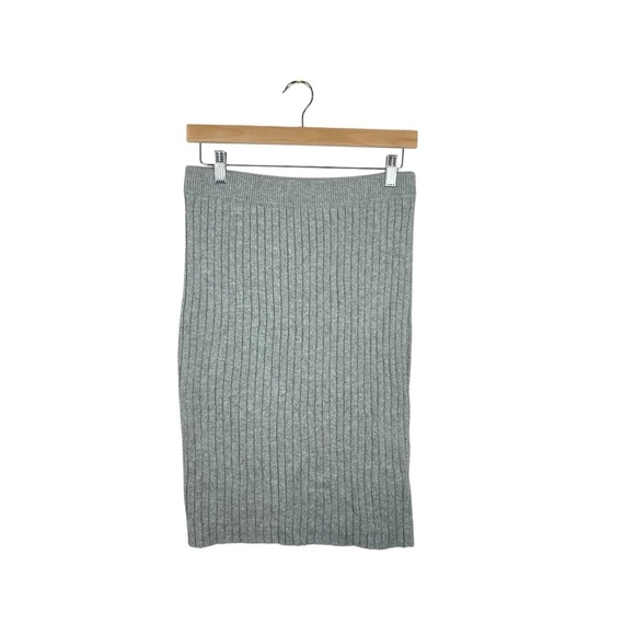 Leith Women’s Ribbed Knit Sweater Midi Skirt in Grey Size M - Picture 3 of 6
